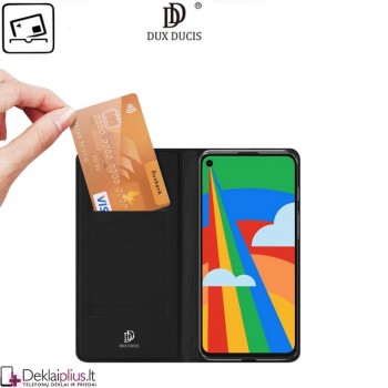 Dux Ducis dirbtinės odos atverčiamas dėklas - juodas (Google Pixel 5)